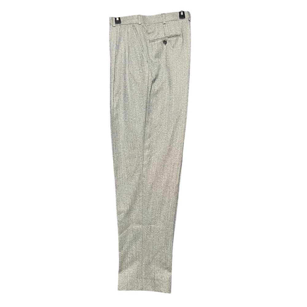 Zeidler & Zeidler VTG Mens Pleated‎ Dress Pants Grey Textured Straight Leg 31x34